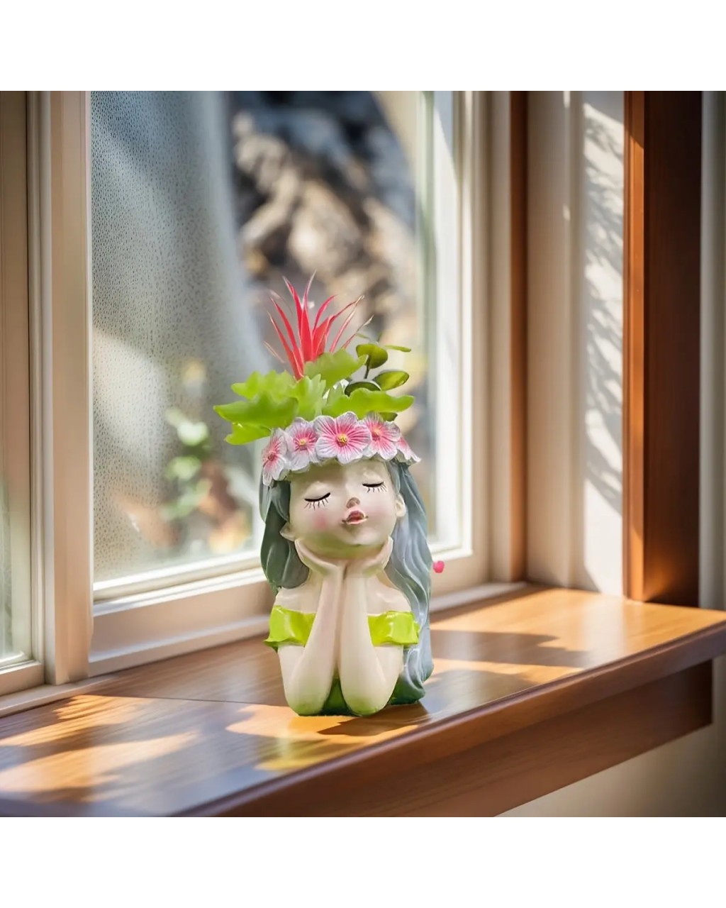 YY5903  Çekici Kız Tasarımlı Bohem Saksı Mumluk Kalemlik Silikon Kalıp